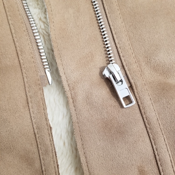 NWOT Zara Faux Suede Biker Jacket - Picture 7 of 16